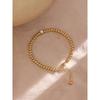 Eetit Stainless Steel Bead Chain Bangle Bracelet for Women Gold Cubic Zirconia Bracelet