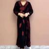 Women's Retro Dress with Waist Cinching, Plus Size Breathable Long Dress Plus Size Dress