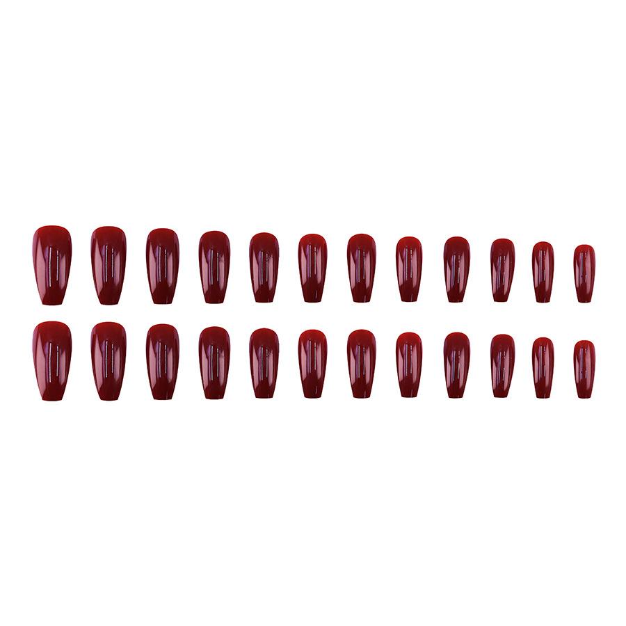 24 Pieces Long Solid Color Red Whitening Temperament Manicure, Advanced Sense of Style, Students and Pregnant Women Can Use
