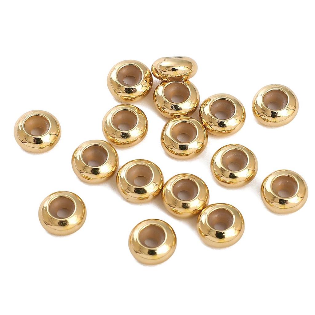 2Pcs Copper Flat Round Silicone Beads For DIY Jewelry Making Craft Accessories