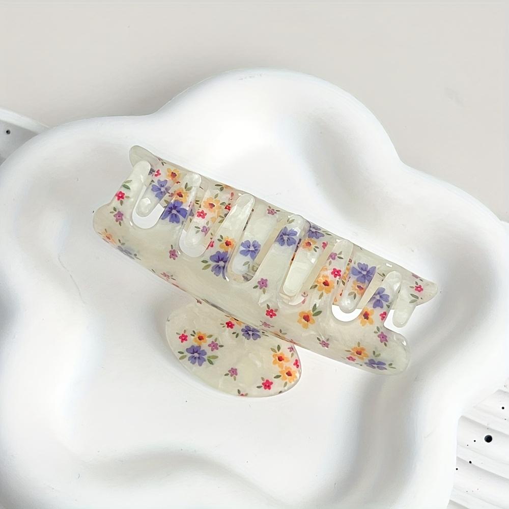 Charming Floral Hair Clip 1pc Acrylic Boho Minimalist Style With Vibrant Flower Designwomen Hair Accessory Floral Design Hair Clip