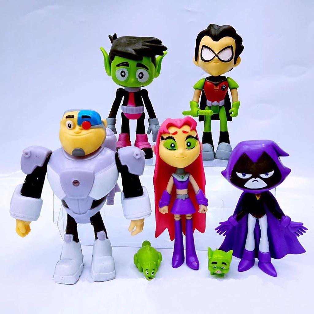Teen Go Titans To The Movies Robin Cyborg Beast Boy Raven Action Figure 7pcs Toy