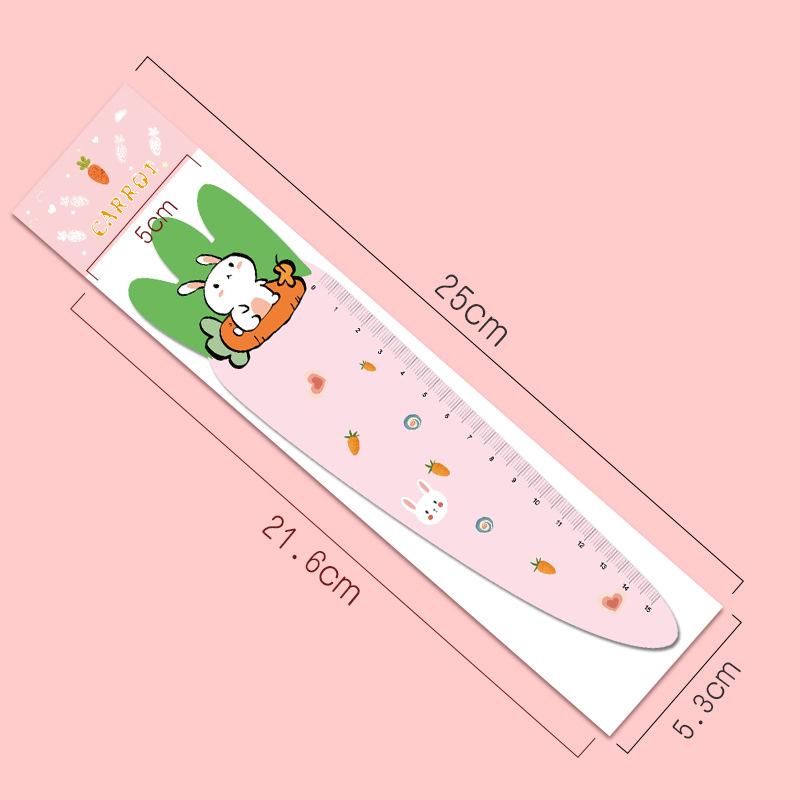 1 Piece Cute Carrot Bunny Stationery Cartoon Drawing Kitten Straight Plastic Ruler