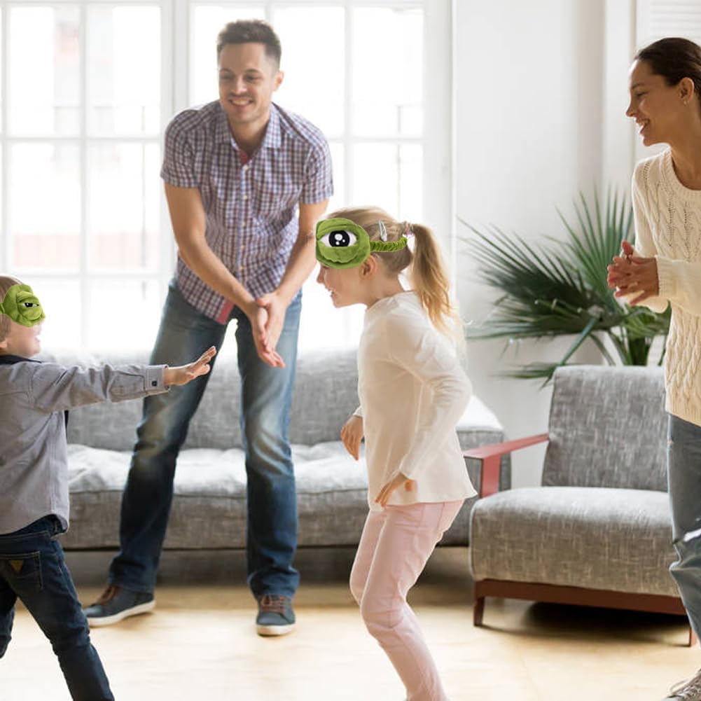 2 шт. маска для сна для женщин и детей, блестящая маска для глаз для сна милая грустная лягушка с повязкой на глаза плюшевая забавная крышка для век