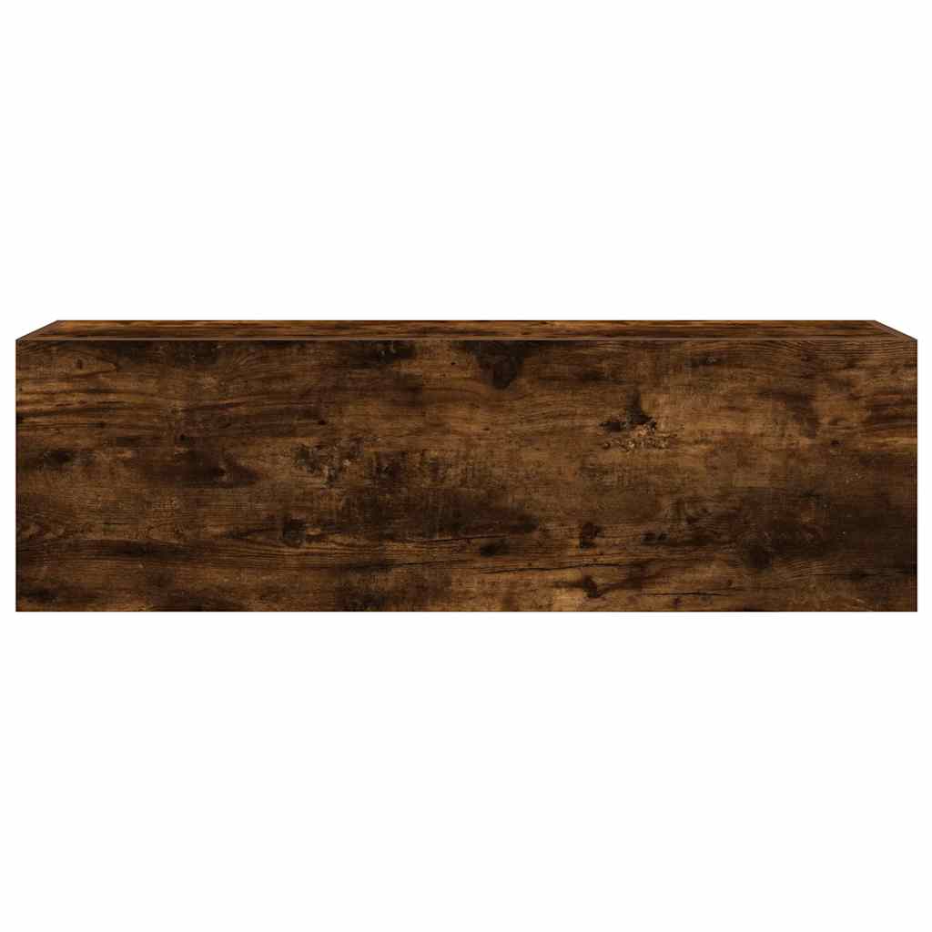 Bathroom Wall Cabinet Smoked Oak 100x25x30 cm Wood Based Material