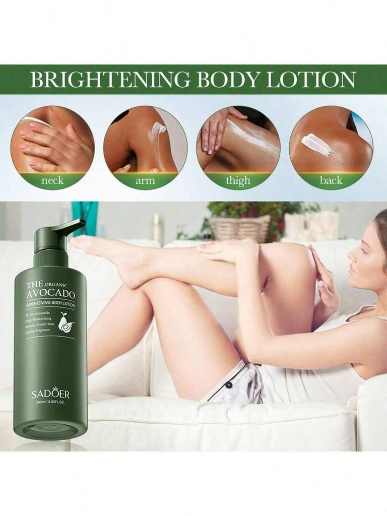 Лосьон для тела с авокадо и ниацинамидом для сияния, Отбеливающий крем для тела, Тип аромата авокадо, Увлажняет и удаляет сухую кожу, предотвращает сухость