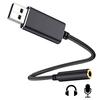 Ulyris USB-кабель для преобразования аудиосигнала USB внешняя звуковая карта USB порт полюс USB-кабель для преобразования USB в мини-джек 20 см черный 3,5 мм наушники/микрофон 3/4 (TRRS)