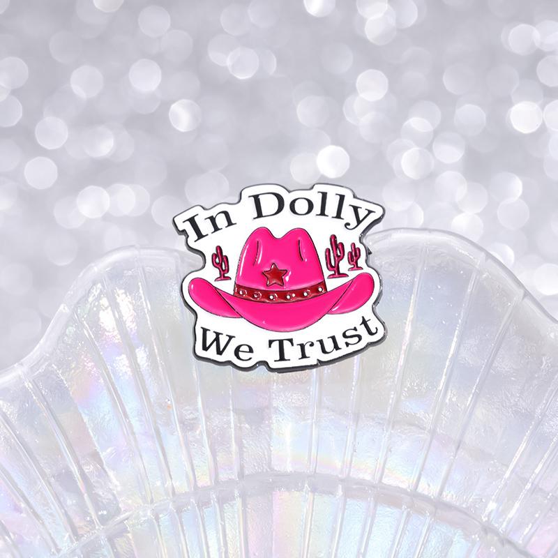 Эмалевые значки «Ковбойская шляпа» на заказ «In Dolly We Trust» Броши Значки на лацкан Готическая бижутерия Подарок для детей и друзей