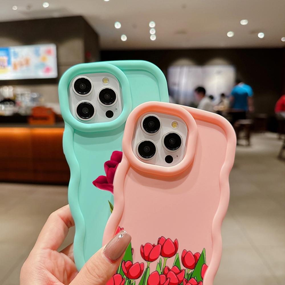 LZ16 Flower Wave Silicone Phone Cases for Samsung A15 S23 FE S24 Ultra A34 A54 A14 A55 Motorola G32 OnePlus Soft Cover