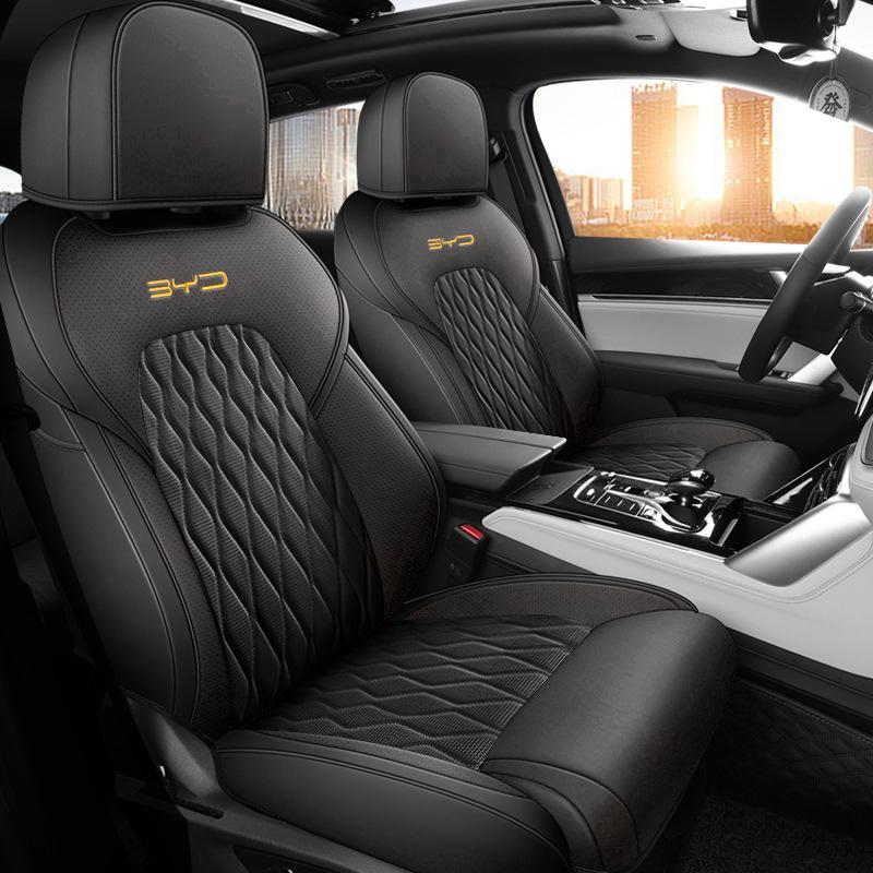 BYD Tang Car Seat Cushion: Perforated Leather, Fits 5/6/7-Seat Models, All-Season Use