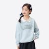 Xiaoyinman Girls' Letter Print Turn-down Collar Long-Sleeved Sweatshirt