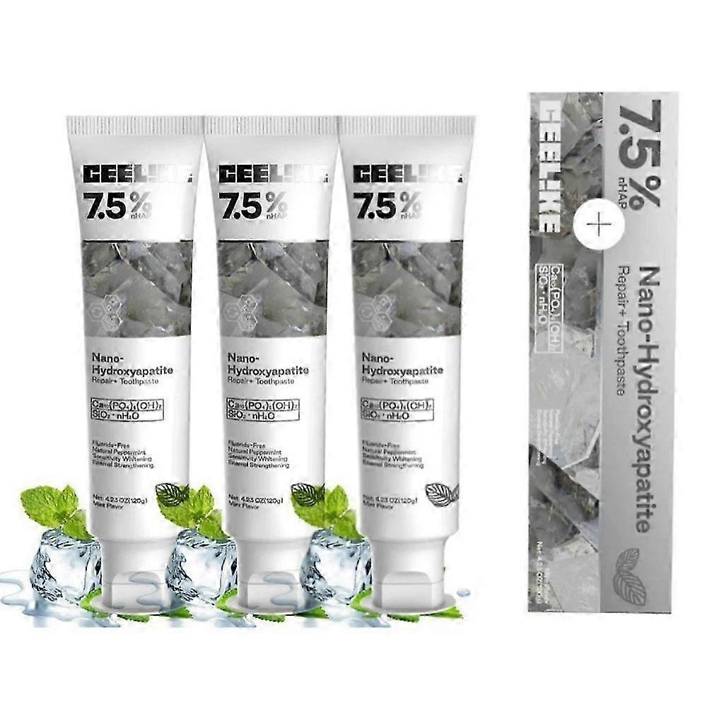 3X Hydroxyapatite Toothpaste, Enamel Strengthening, Sensitivity Relief, Whitening, 120ml