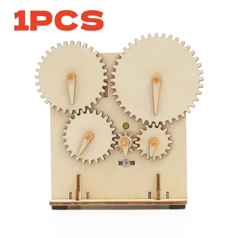 STEM  Wooden Mechanical Gear DIY 3D Puzzle Science Stem Model Building Kits Laser Cutting Action by Clockwork Gift Toys For Kid