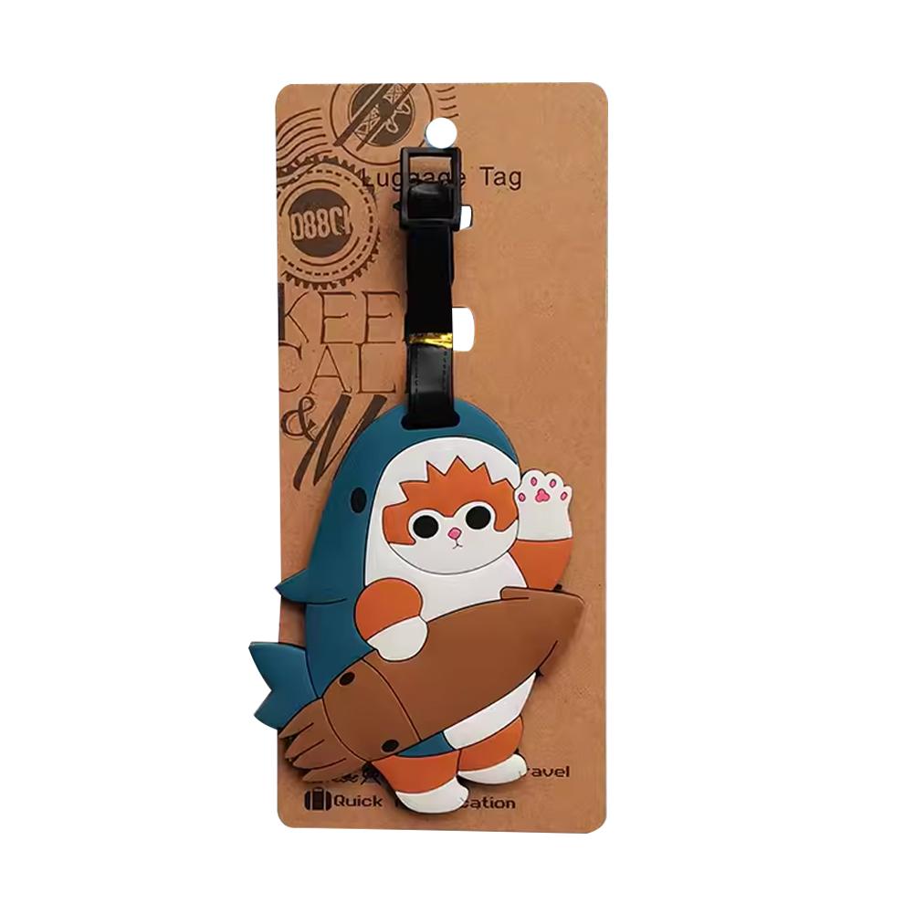 Подвеска на багажную бирку Акула Кот Капибара мультяшная Милая багажная бирка мультяшный чемодан идентификатор адрес держатель посадка багажа портативная подвеска
