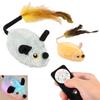 Cat Mouse Interactive Plush Toys LED Glow Electric Telecontrol Auto Rechargeable Pet Moving Mice Toy Realistic Kitten