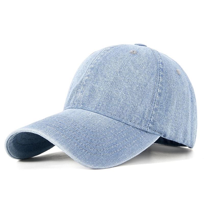 Cotton Trendy Retro Design Denim Baseball Cap Men's and Women's Fashion Luxury Outdoor Golf Sports Travel Cycling Soft Top Hat