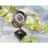 Antique Brown Brass Table Clock Office Desk Small Clock - Marble Base Desktop Clock - Clock for Meaningful Gift for Loved One