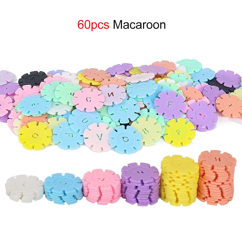 60~200 шт. Снежинка Строительные Блоки Игрушки Дети DIY Конструктор Детский Сад Игра Сборка Образовательная Игрушка для Детей Подарок TMZ