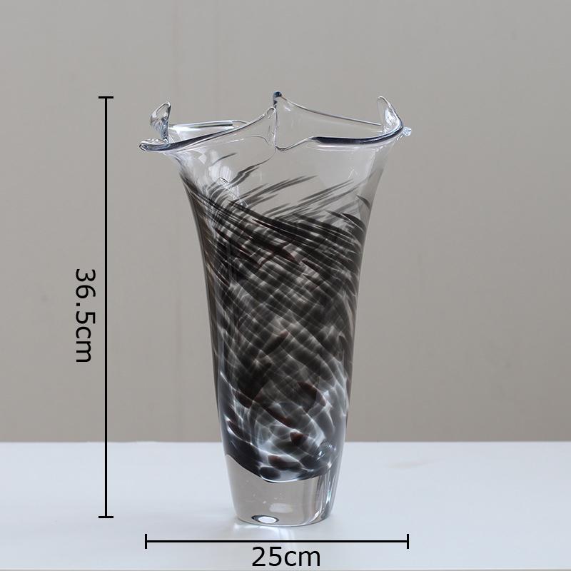 Wave Edge Glass Vase Transparent Hydroponics Flower Pots Table Decoration Flower Arrangement Floral Vases Room Aesthetic Decor