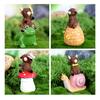 Garden Highland Cow Figurine Resin Highland Cow on Mushroom/Snail/Frog Statue for Patio Balcony Lawn Yard Decor