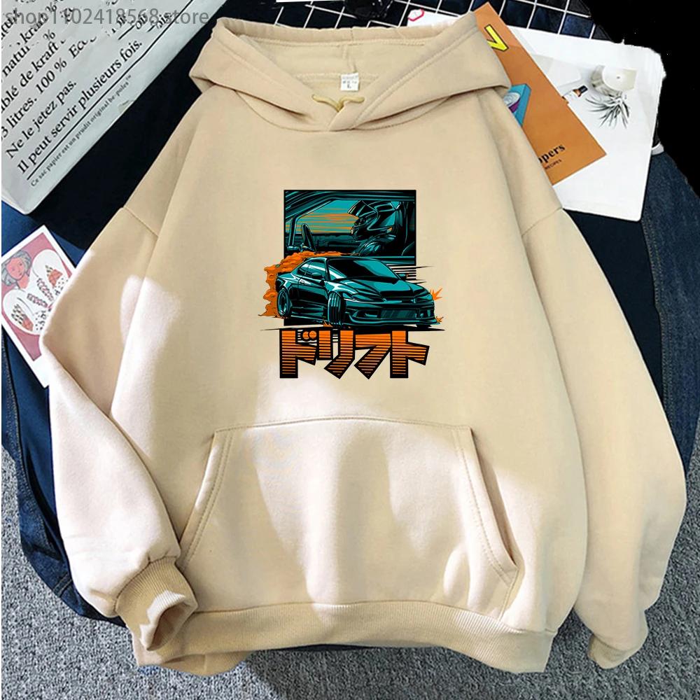 Initial D JDM Men Hoodie Men Japanese Car Streetwear Anime Print Winter Nissan Silvia Dorifto Casual Women