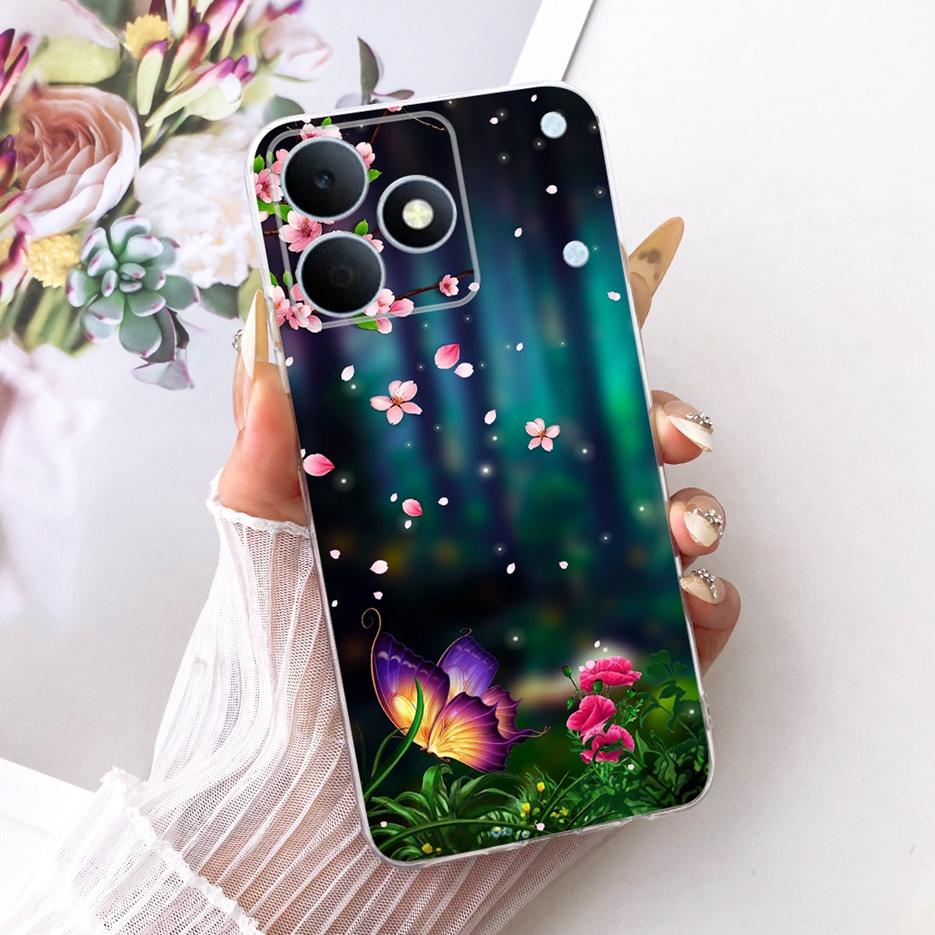Чехол для Realme Note 80 4G RMX5388 Милый Кот Цветы Рисованный Чехол Мягкий Силиконовый Чехол Для Realme Note 80 Note80 Задняя Крышка Fundas