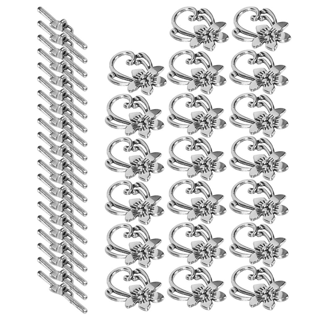 20 шт. OT тумблер с пряжкой античный цветочный узор соединители сплав ювелирный аксессуар для DIY Craft