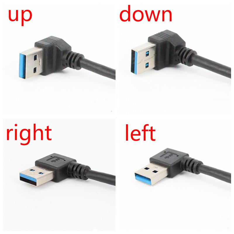 USB 3.0 Cable Right/Left/Up/Down Angle 90 Degree Extension Cable USB Male To Female Extension Adapter USB Cables Extension Cord