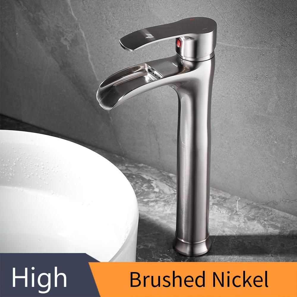 Modern Basin Faucets Waterfall Bathroom Faucet Single Handle Basin Mixer Tap Bath Faucet Brass Sink Water Crane Gold 855987