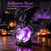 Mysterious Home Decor Gothic Dragon Night Light, Resin Statue with Purple Glowing Crystal Dark Atmosphere Light Sphere, Fantasy Table Lamp for