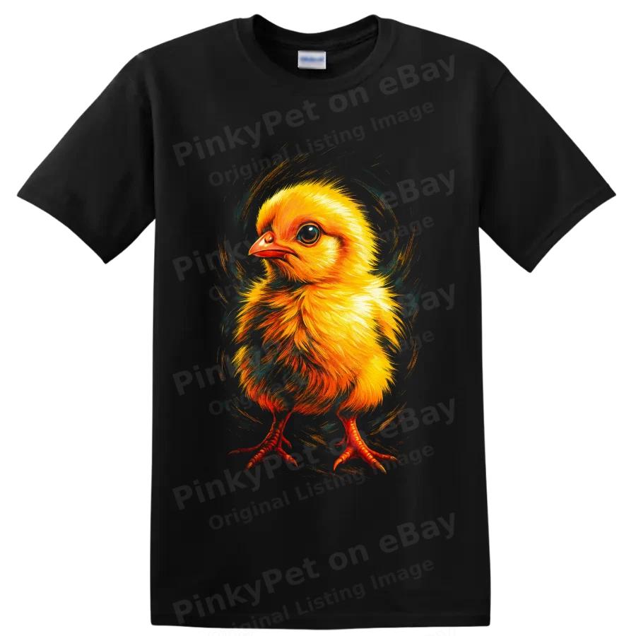 Baby Chick T Shirt Colorful Yellow Chicken Bird Art Animal Lover Graphic Tee