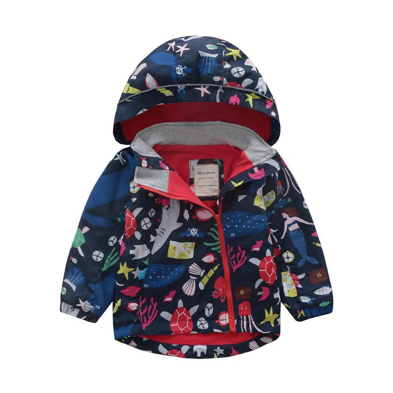 Осенне-зимний кардиган Meanbear для мальчиков и девочек, ветронепроницаемая штурмовая куртка с капюшоном и длинными рукавами