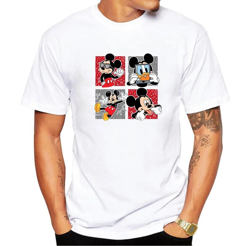 Mickey Minnie Mouse 100% Cotton T Shirt Streetwear Short Sleeve Tshirts UnisexSummer Clothing T-shirt Tees Tops