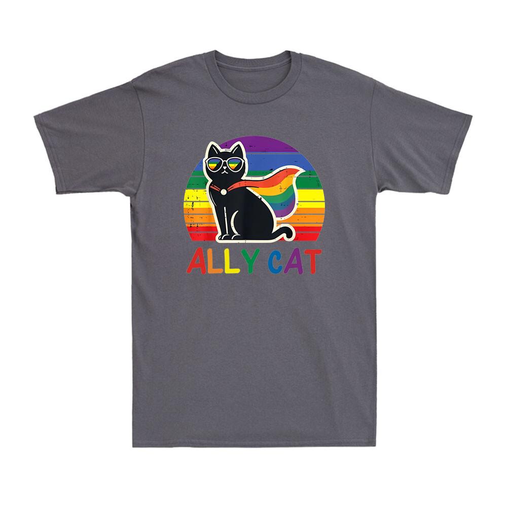 Gay Pride Month Ally Cat Funny LGBTQ Rainbow Black Cat Gay Proud Unisex TShirt