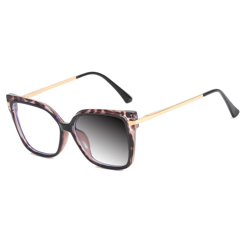 Модный брендовый дизайн, квадратная лоскутная леопардовая женская изысканная оправа для очков, фотохромная, анти-синий свет, женские очки для чтения