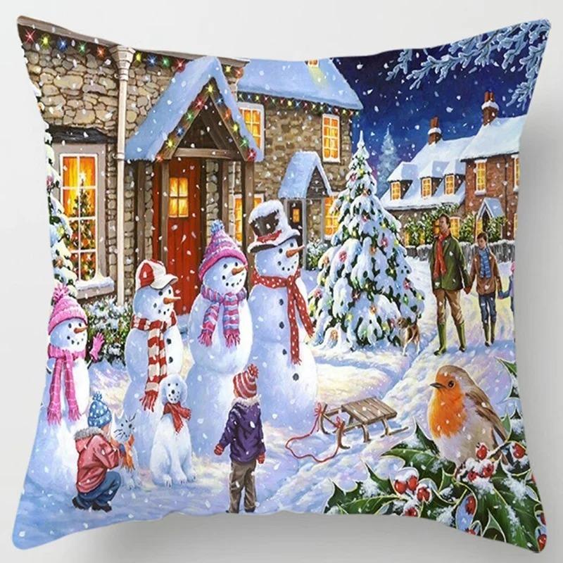 Наволочки с рождественской тематикой Аксессуары для автомобиля Офис Санта-Клаус Гостиная Диван Домашние наволочки