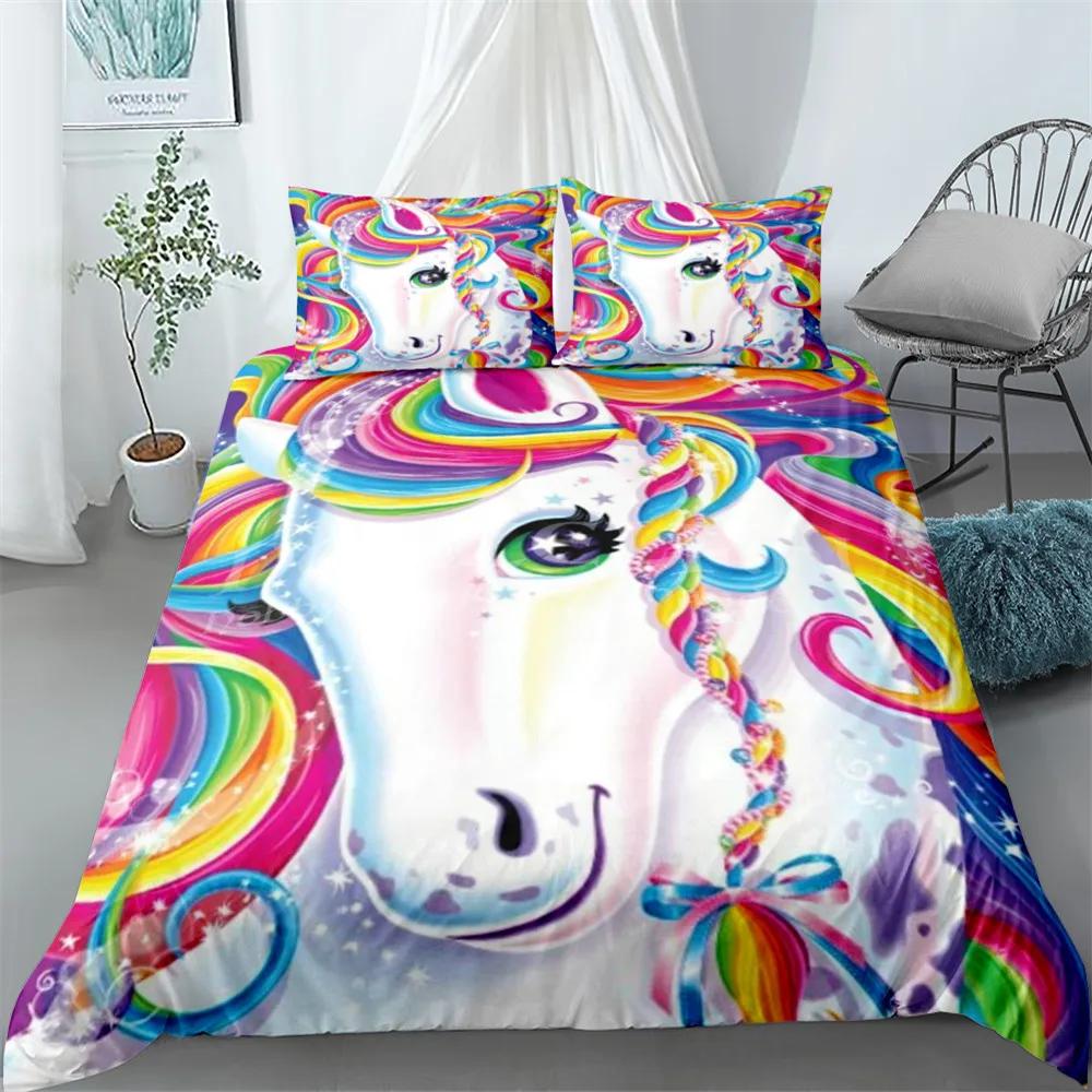 Популярный комплект пододеяльников Unicorn Single Twin Double Queen King Super King Size Комплект постельного белья