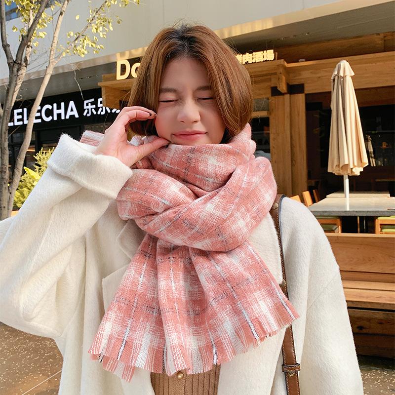 Cute High-End Fleece-Like Cashmere Scarf Women's Winter Warm Couple Neck Warmer