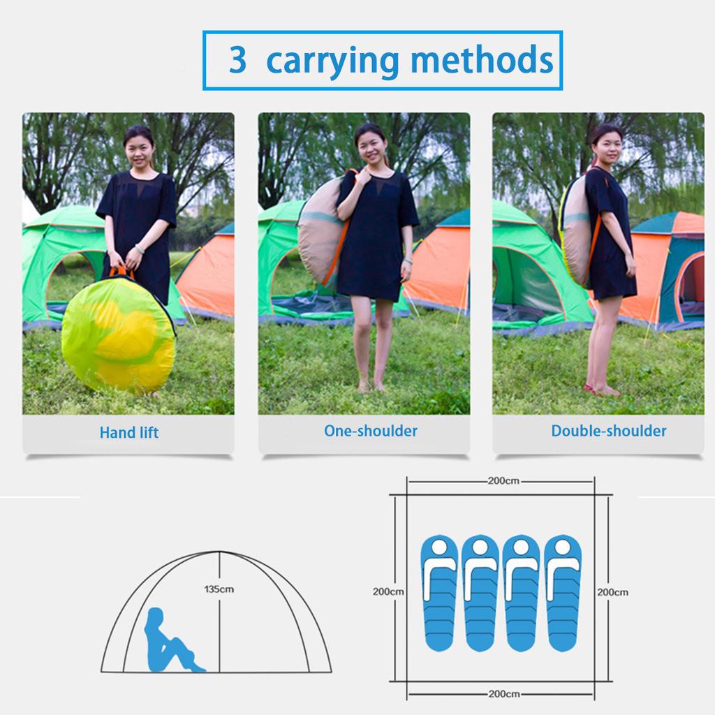 3-4 человека ветрозащитная палатка для кемпинга, уличная автоматическая палатка, сверхлегкая водонепроницаемая всплывающая открытая анти-УФ-туристическая палатка, укрытие от солнца, походы, пляжные путешествия