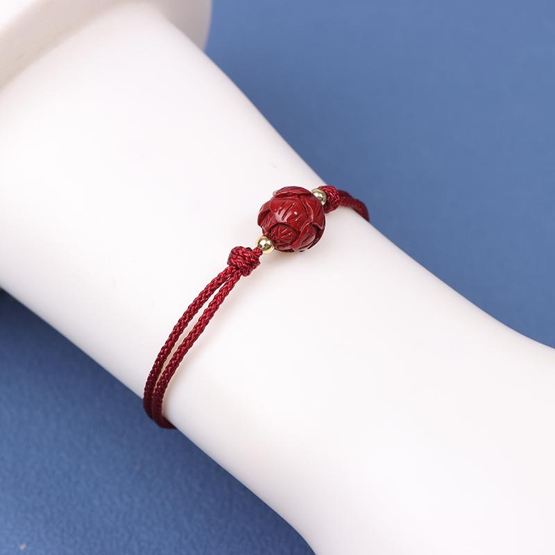 Сплетенный вручную фиолетовый киноварный браслет на удачу ручной работы, браслеты из красной веревки, размер регулируется