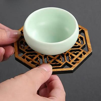 Креативные подставки для напитков в виде цветка лотоса, деревянные круглые подставки для чашек, коврики для стола, подставки для кружек для чая и кофе, декоративные подставки для кухонных принадлежностей