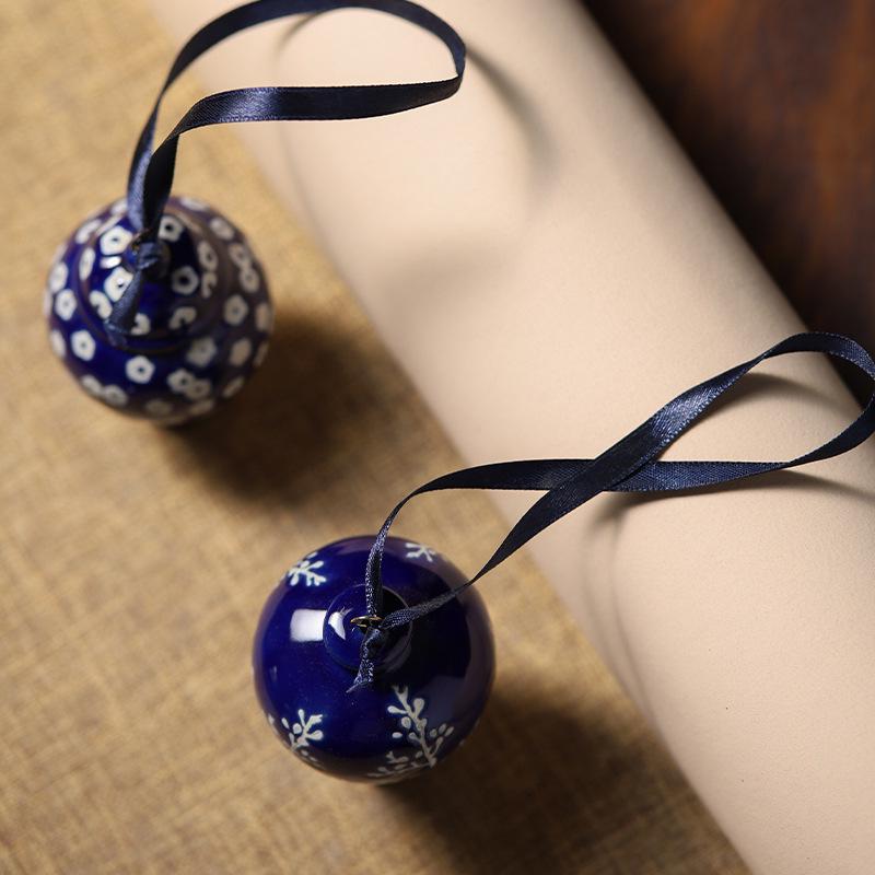 Сине-белый керамический шарик Jingdezhen - Подвеска для автомобиля и Рождественское украшение.
