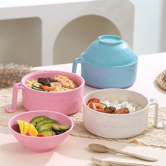 Набор посуды для приготовления рамена с ручками, ложкой. Быстрый прибор для приготовления рамена для студенческого общежития. Портативный горшок для рамена без BPA.