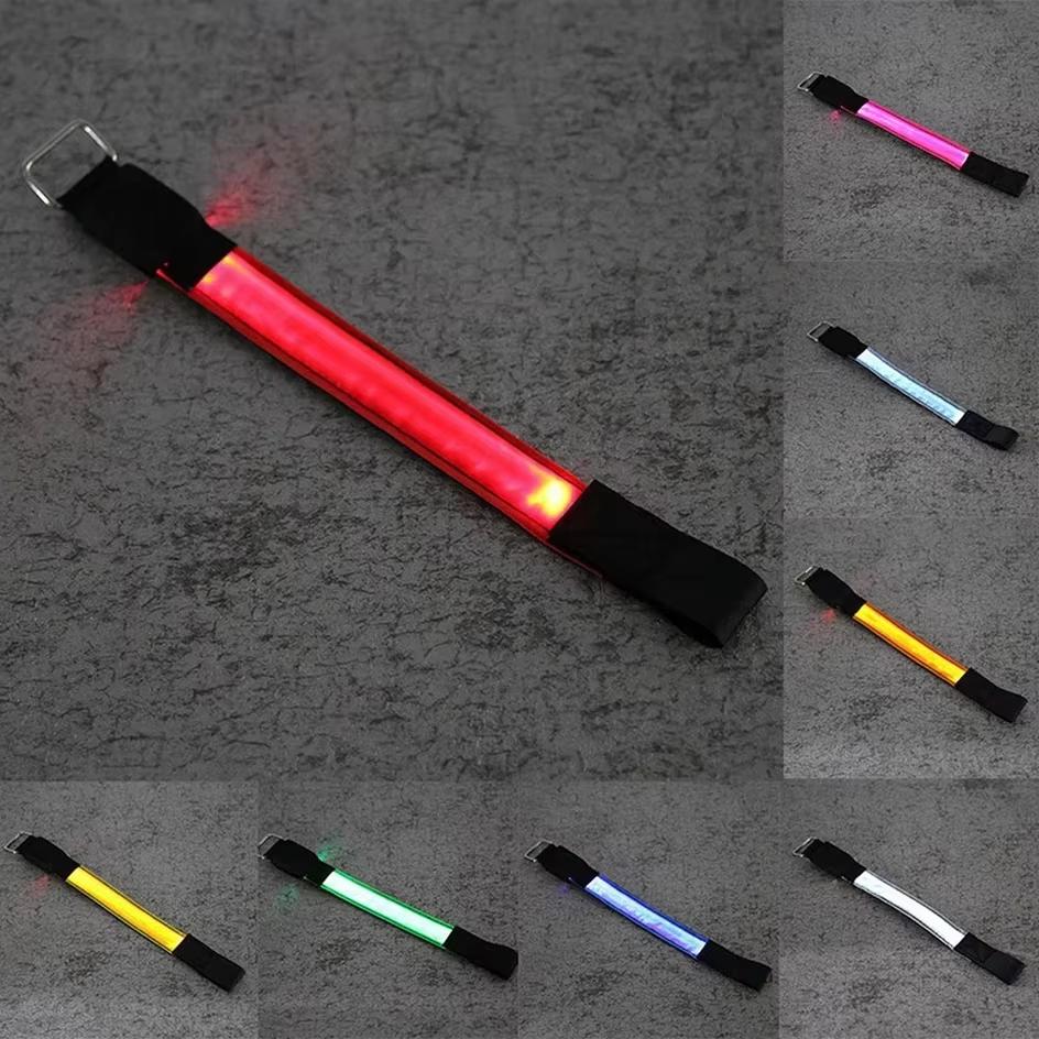 Ночной беговой браслет светодиодный фонарь для спорта на открытом воздухе USB перезаряжаемый ремень безопасности для рук и ног предупреждающий браслет для езды на велосипеде