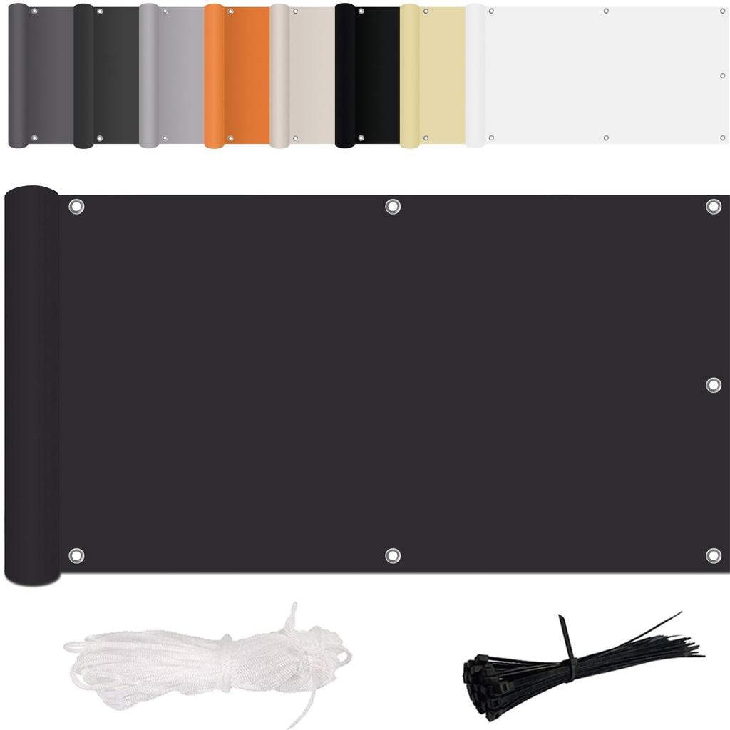 Экран для конфиденциальности на балконе, без сверления, от ветра и ультрафиолета, с монтажными принадлежностями, полиэстер, для перил балкона, патио и сада