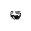 Vintage Irregular Cross Star Couple Ring for Women Men Punk Gothic Sliver Color Kpop Adjustable Rings Y2K Egirl Jewelry Gift