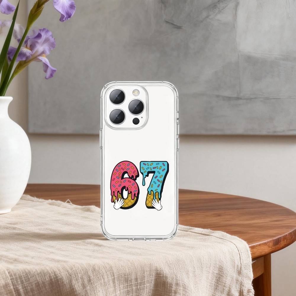 67 S-SIX-X S-SEVEN-N арт Чехол для телефона Для iPhone 17 16 15 14 13 12 11 Mini Pro Max Plus Прозрачная крышка