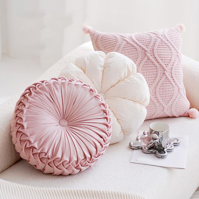 Розовый милый комплект прикроватных подушек для спальни для девочек, подушка для гостиной, диванная подушка, круглый футон