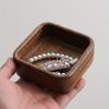 1pc Multi-Function Jewelry Storage Box & Key Organizer, Walnut Wood Entryway Tray for Rings, Earrings - Desktop Drawer Organizer