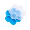 Baby Food Freezer Tray 7 Holes Safe Silicone Food Storage Container Fruit Ice Tray with Lid Blue